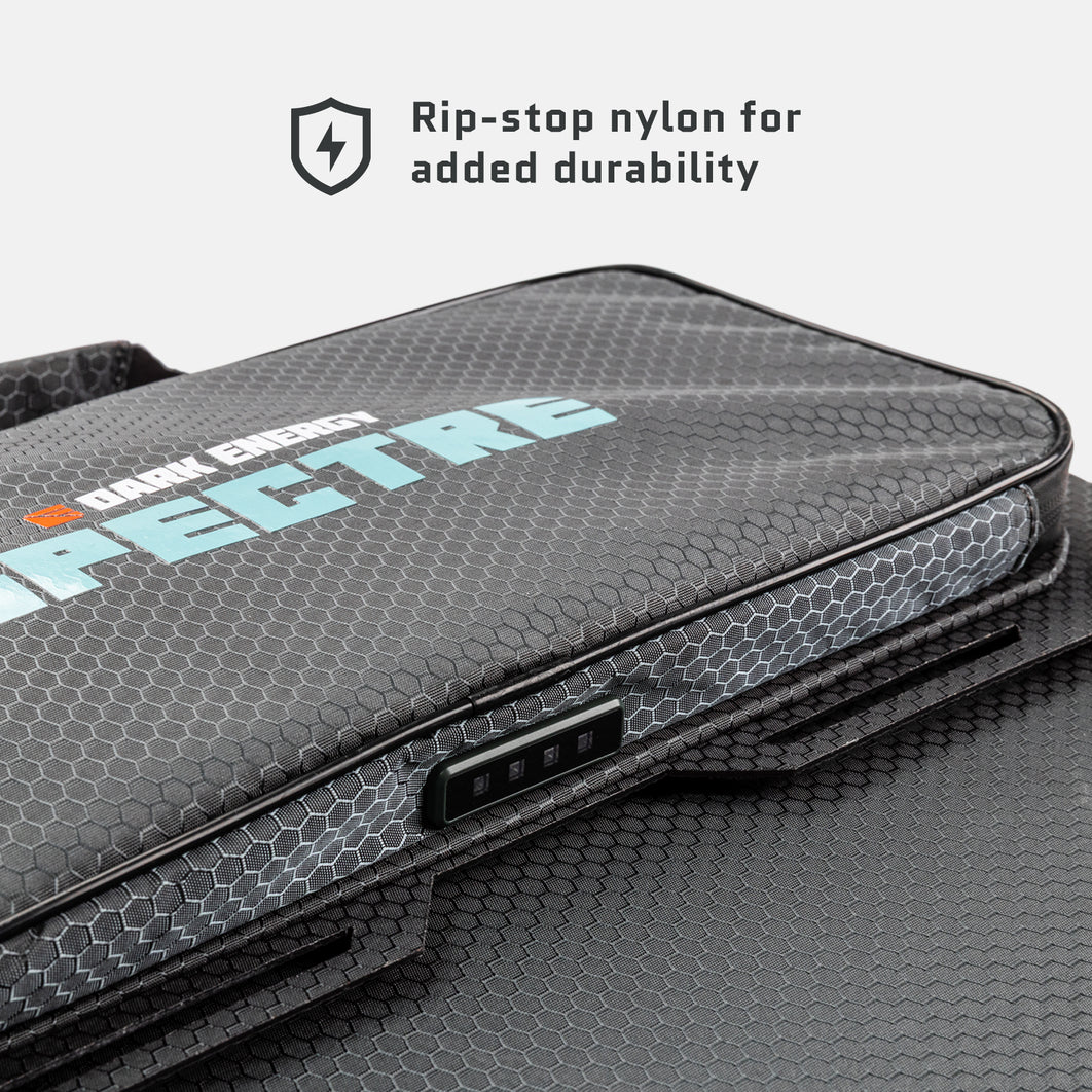 Spectre 56W solar panel designed to charge Poseidon XL and outdoor electronics.