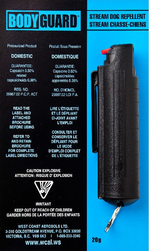 STRONGEST FORMULATION permitted in Canada. Our dog spray contains 0.50% Capsaicin plus 0.36% related major capsaicinoids. Total Strength: 0.86%