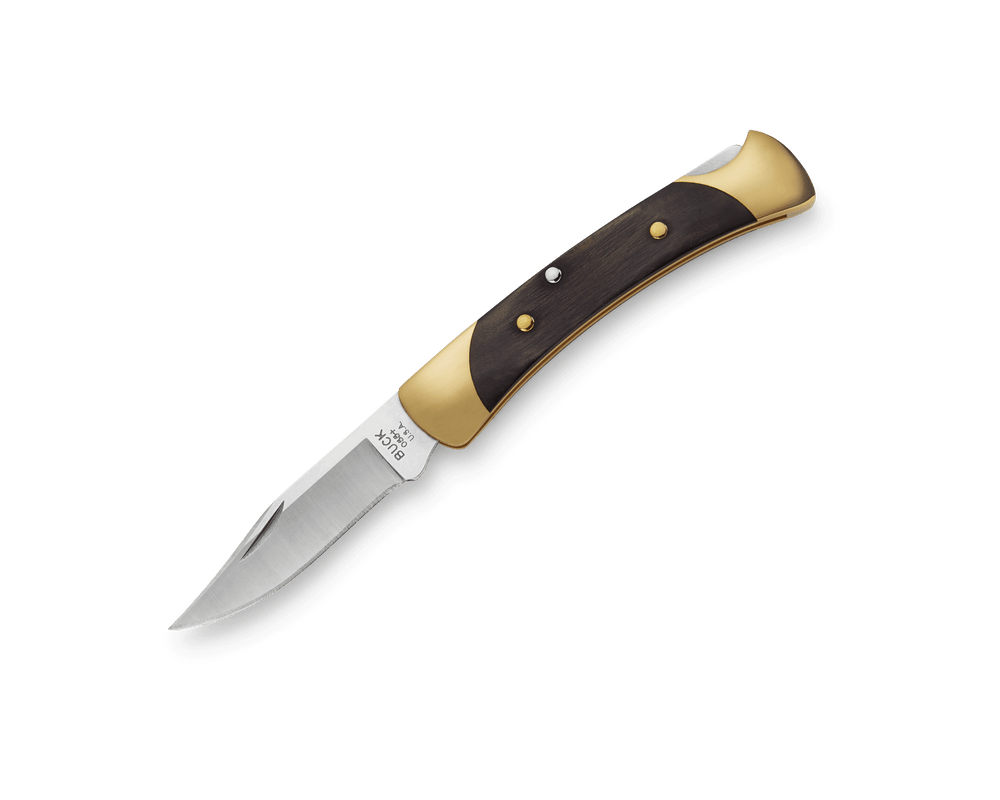 Buck 55 Folding Hunter pocket knife with ebony handle and brass bolsters