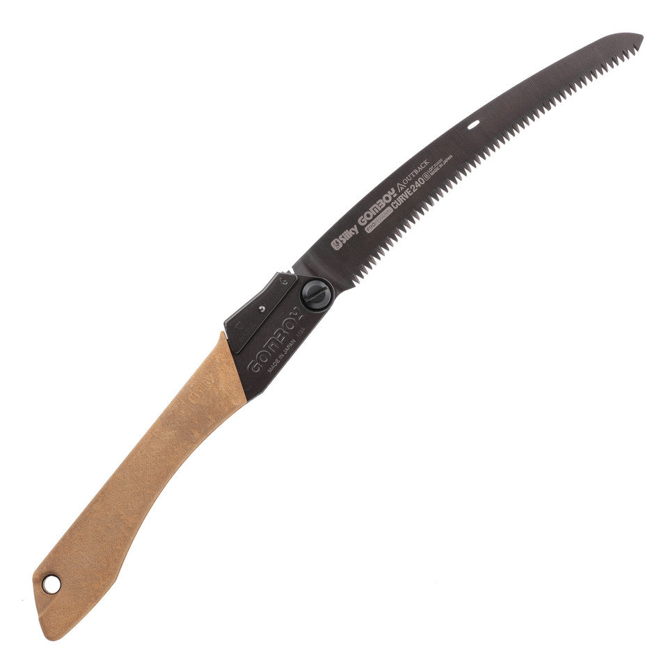 Designed for hunters, hikers, and survivalists, the Silky Outback Edition hand saw delivers unmatched reliability in the wild. With a 240mm curved blade that slices through wood and bone, non-slip arbor composite handle, and a reflection-free black finish, it's the ultimate field tool for low-impact cutting.
