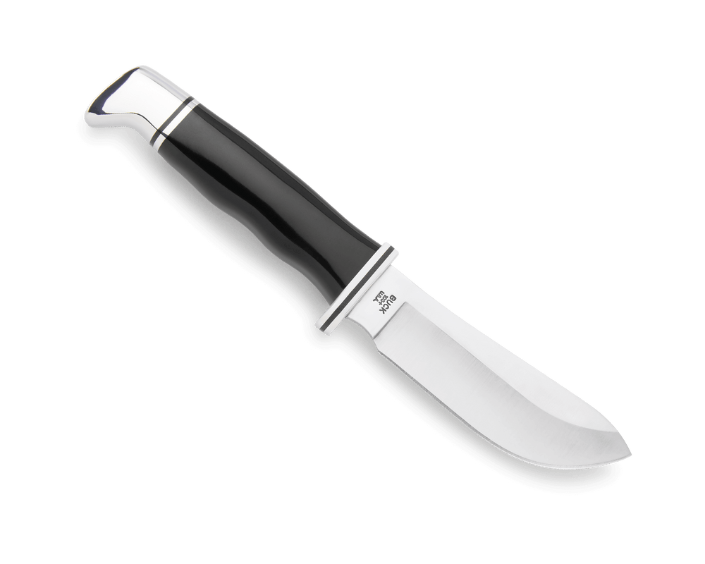 Buck skinner knife with black phenolic handle and 420HC steel blade