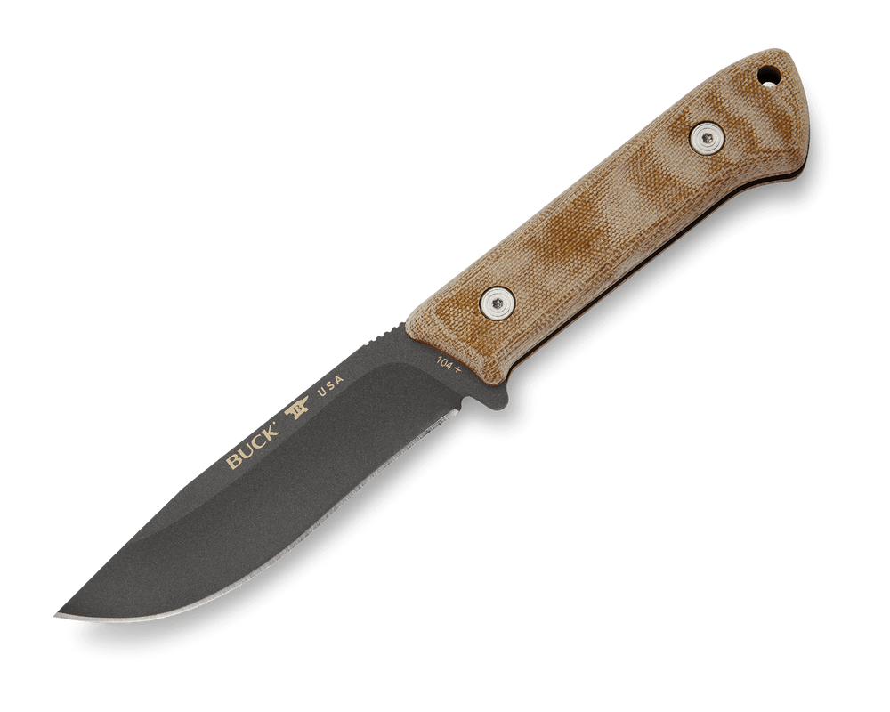 Buck 104 Compadre Camp Knife with 4.5-inch drop point blade and Micarta handle