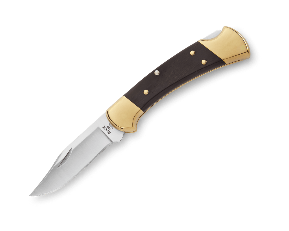 Buck 112 Ranger folding knife with ebony handle and clip blade