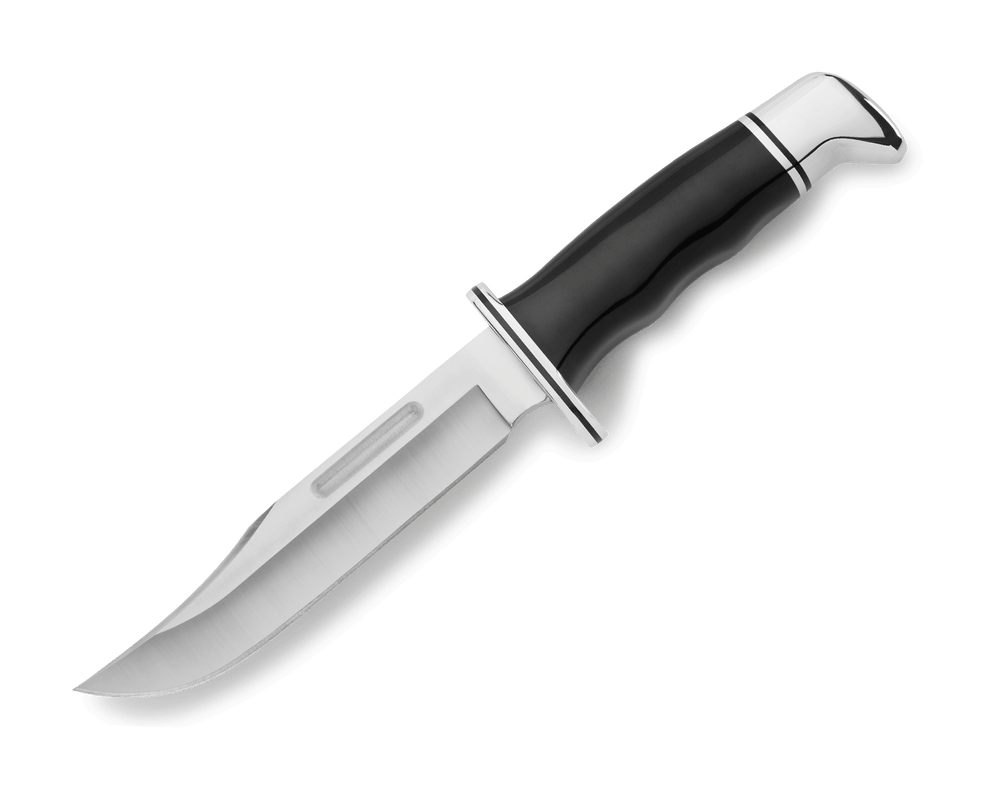 Buck 119 Special knife with classic black phenolic handle and leather sheath