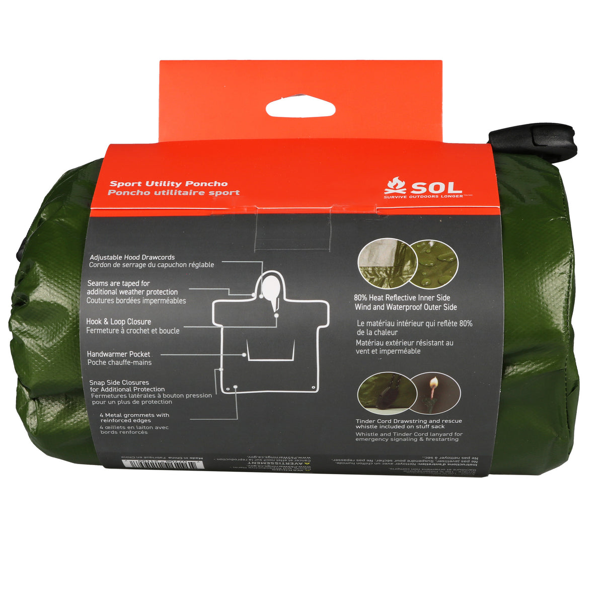 SOL Sport Utility emergency poncho for outdoor survival