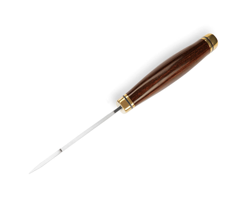 Buck Zipper guthook knife with walnut DymaLux handle