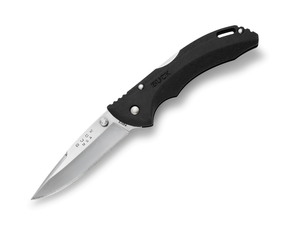 Buck Bantam BLW pocket knife with black textured nylon handle