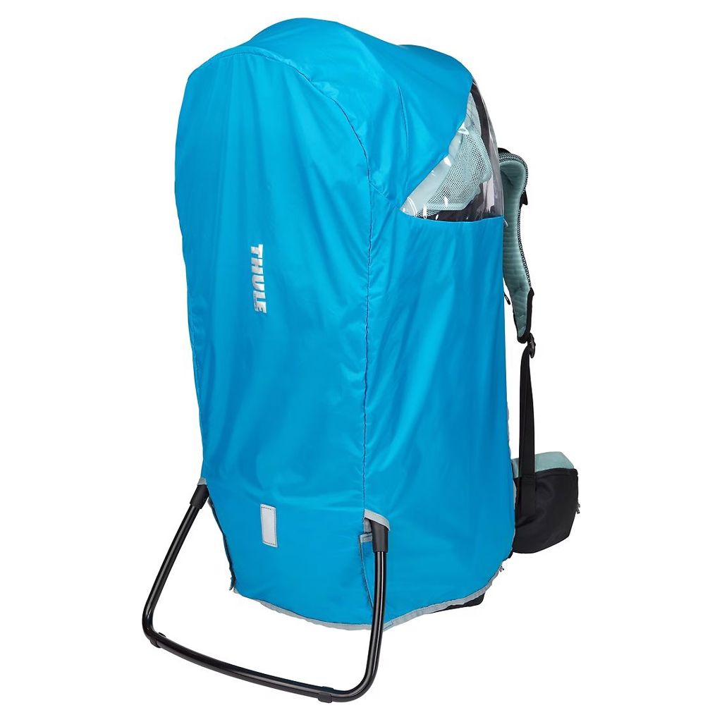 Thule packable child carrier rain cover in Thule Blue, designed to keep your child and belongings dry