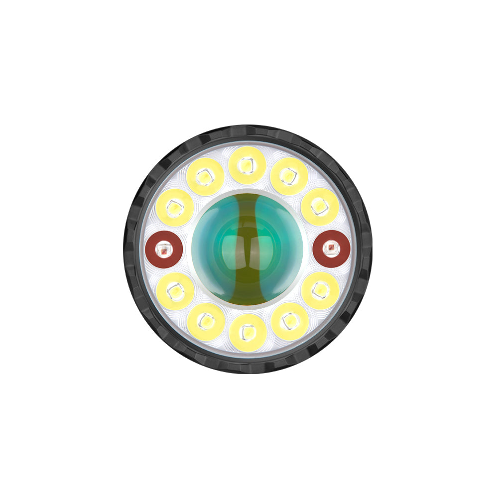 Olight Marauder Mini 2 flashlight package with rechargeable battery and dual USB-C wrist strap cable