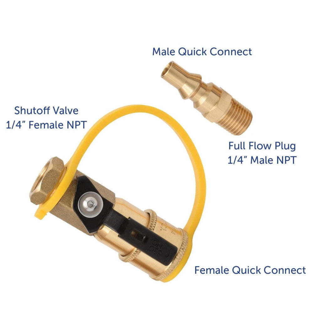 RV propane quick disconnect kit brass low pressure gas fitting