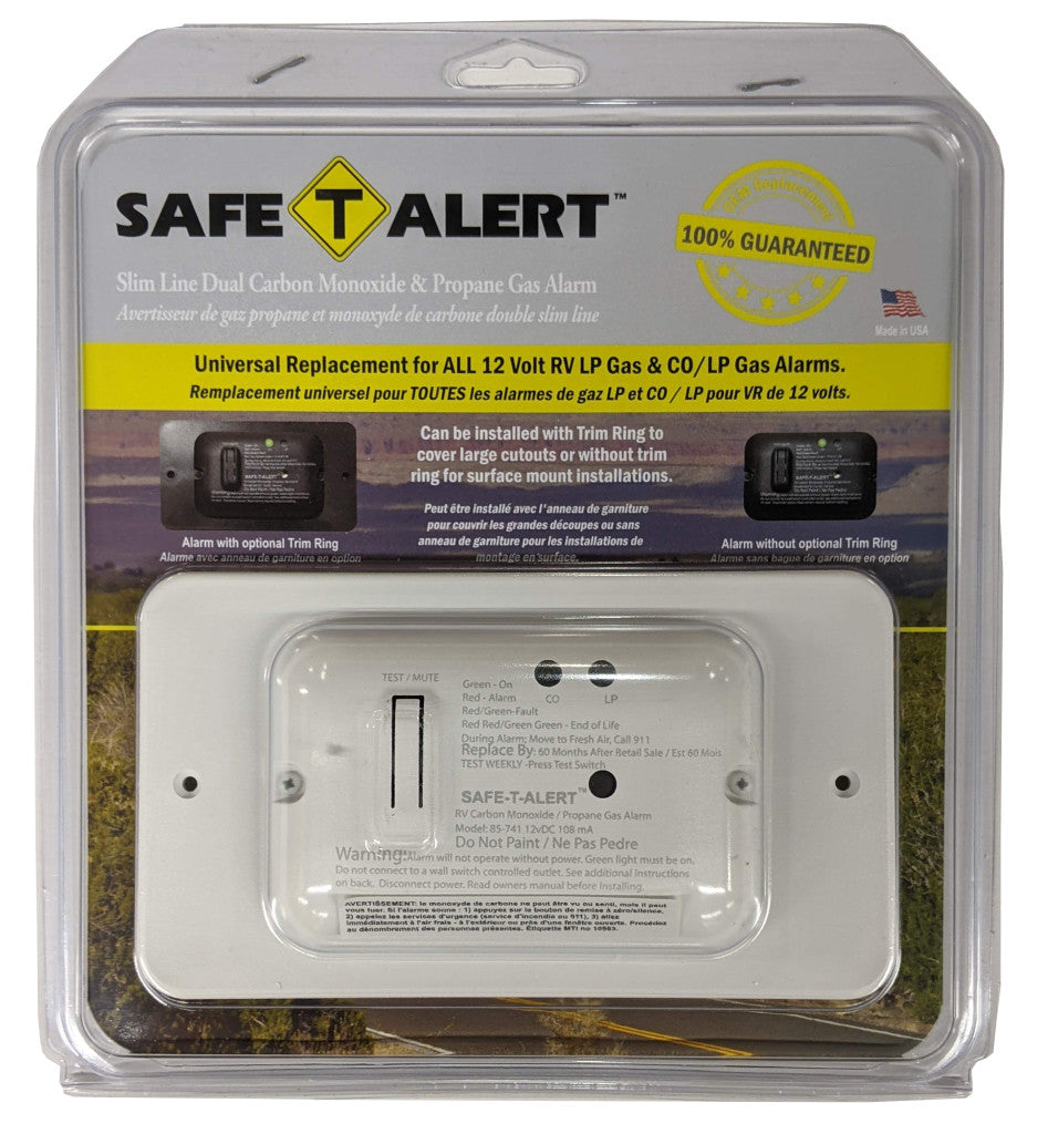 SLIMLINE LP/CO ALARM-WHITE 85-741-WT-TR