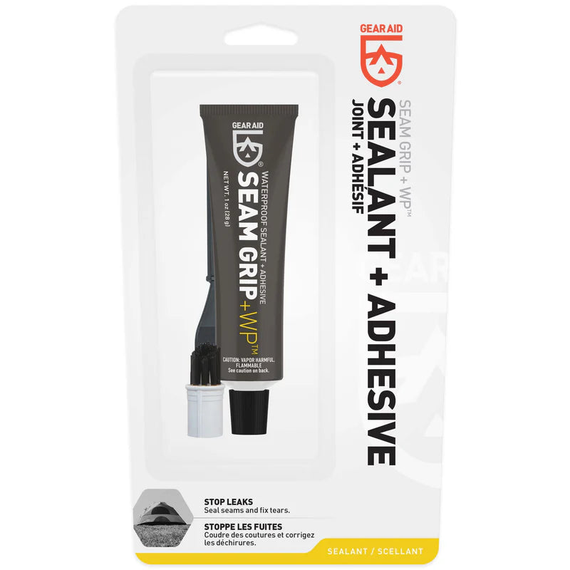 Waterproof fabric repair glue for sealing leaks and patching holes in outdoor gear