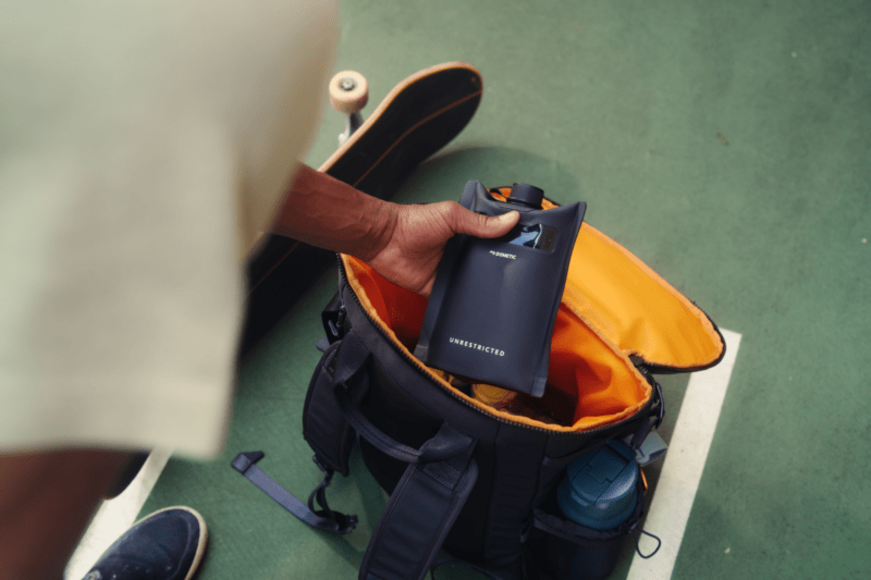 Black fillable ice packs with magnetic connection for Dometic cooler bag