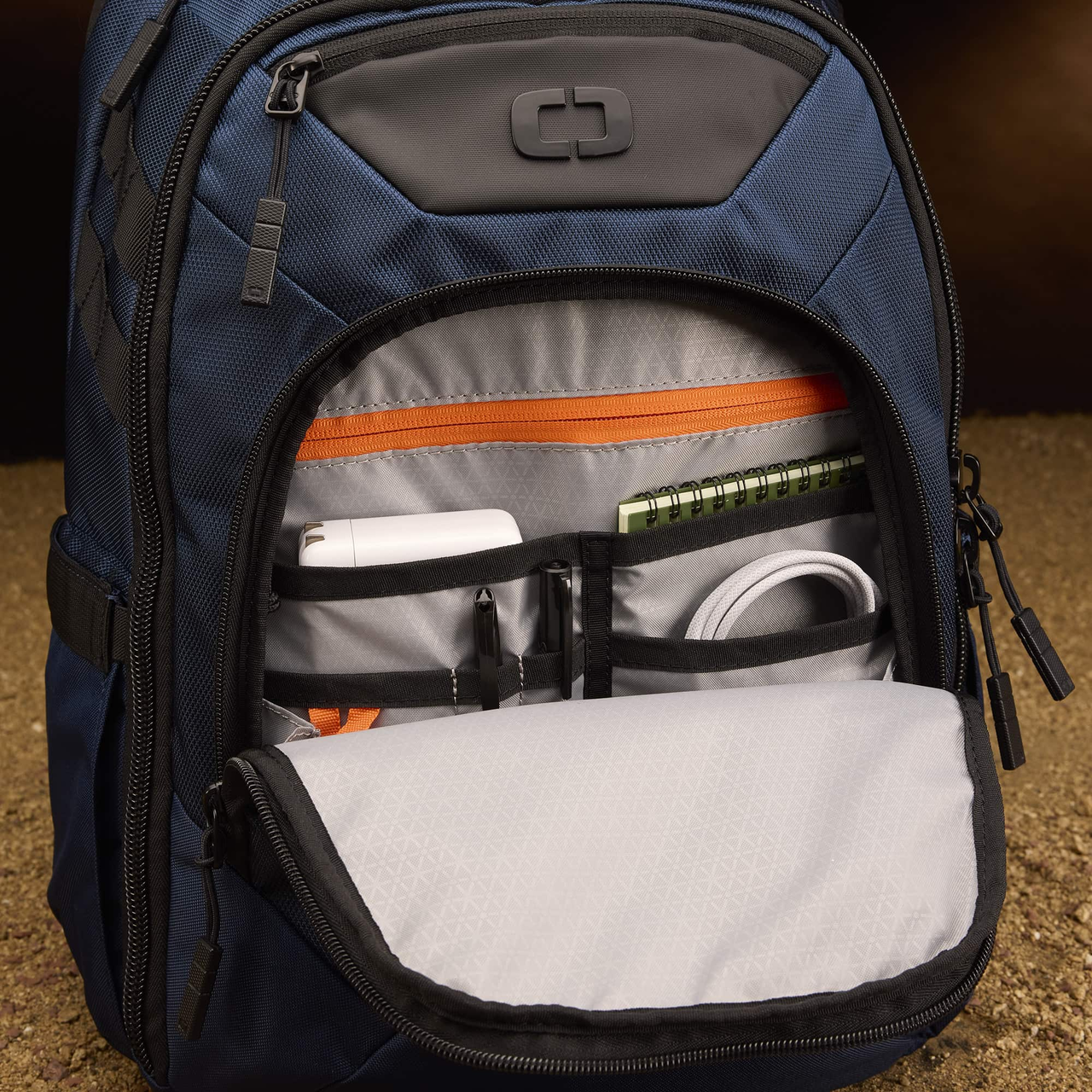 Gambit DNA backpack front compartment with multi-pocket organizer panel
