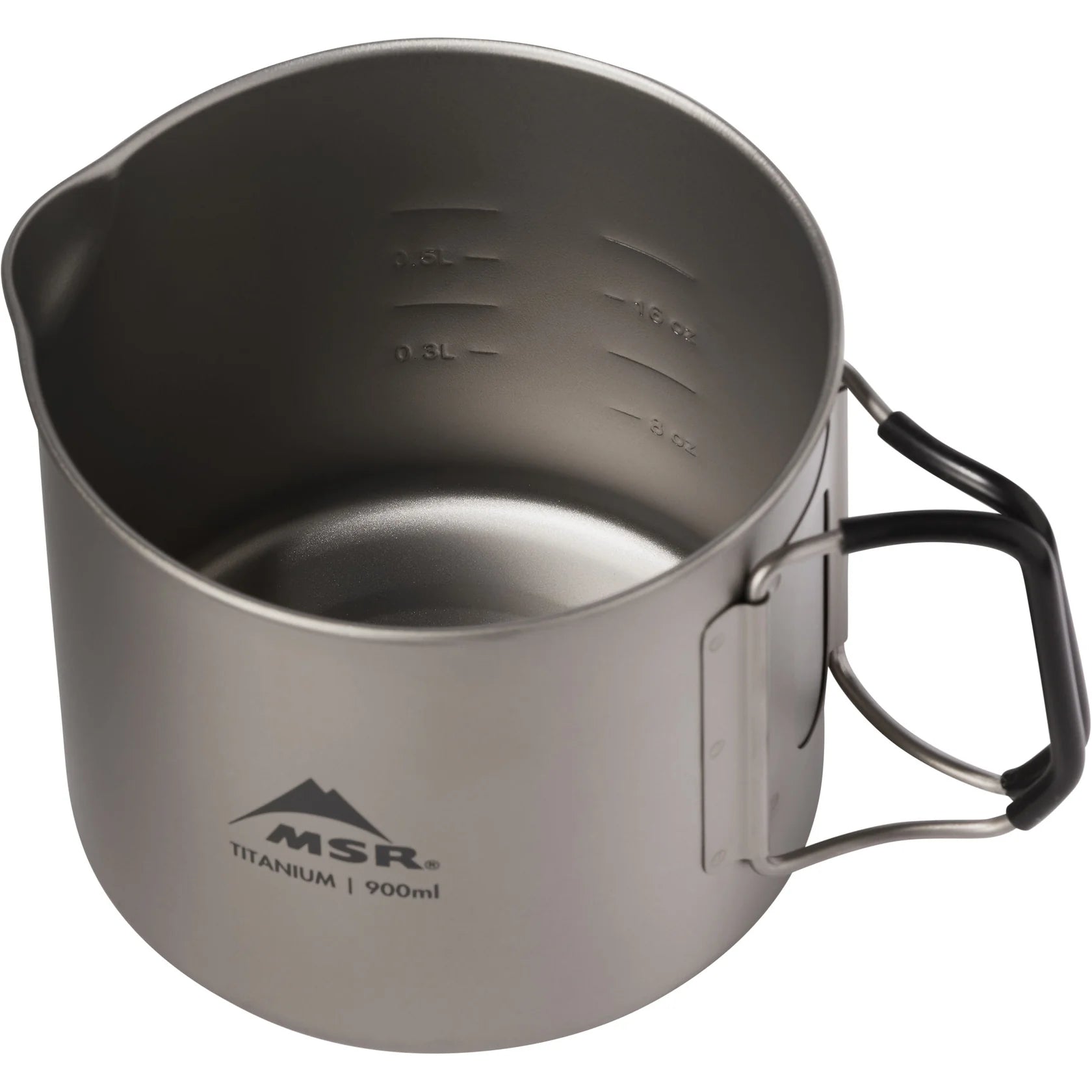 MSR Titan titanium pot with internal volume measurements
