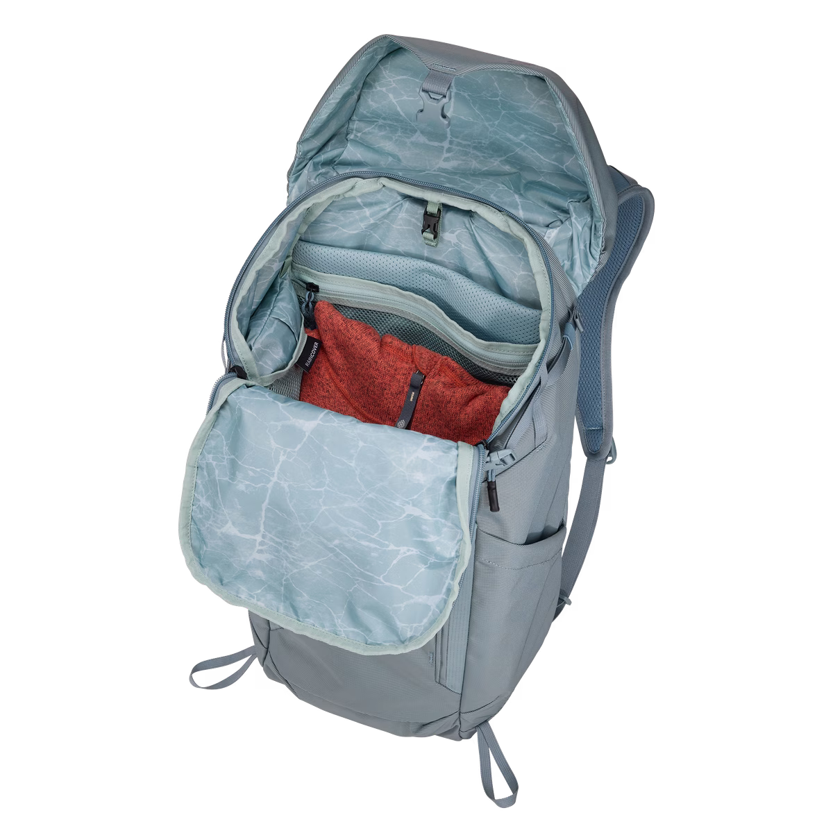 Expandable quick-access shove-it pocket for jacket or sweater