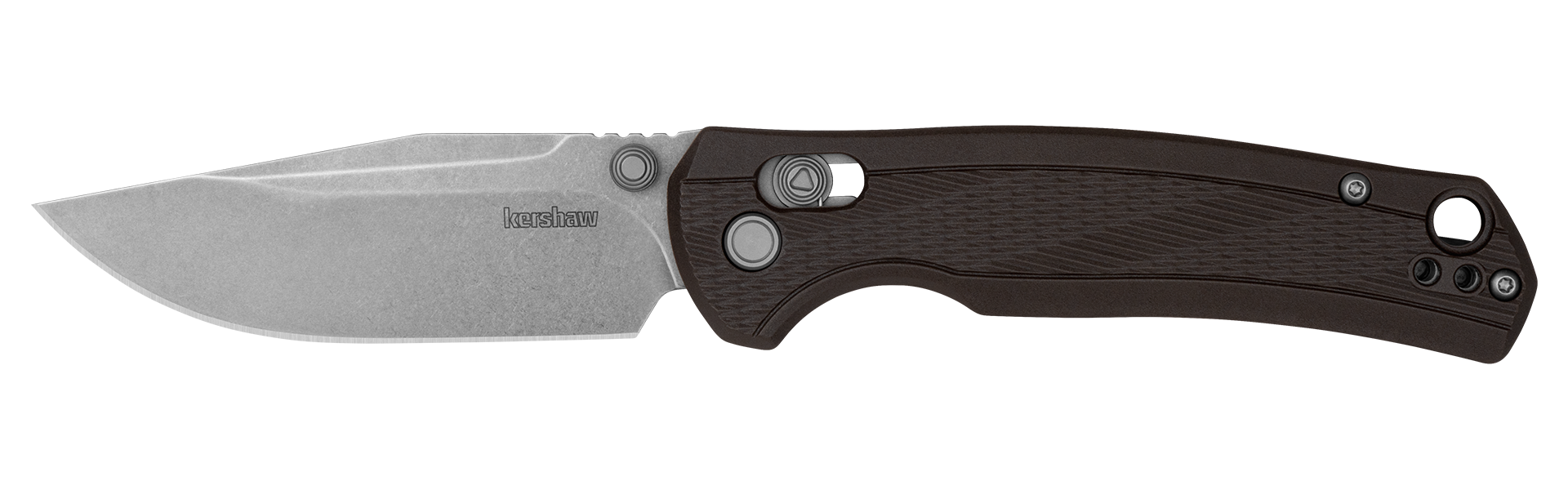 Kershaw Maneuver manual folding pocket knife with stonewashed drop point blade