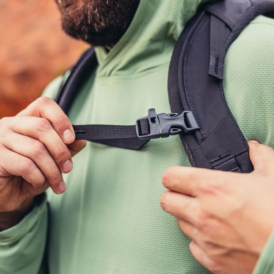 45-liter backpacking pack with body-hugging waistbelt and breathable backpanel for comfort