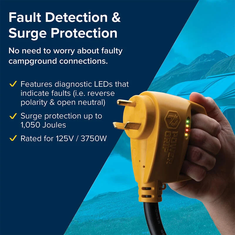 Camco Power Grip electrical analyzer dogbone for safe RV power hookup