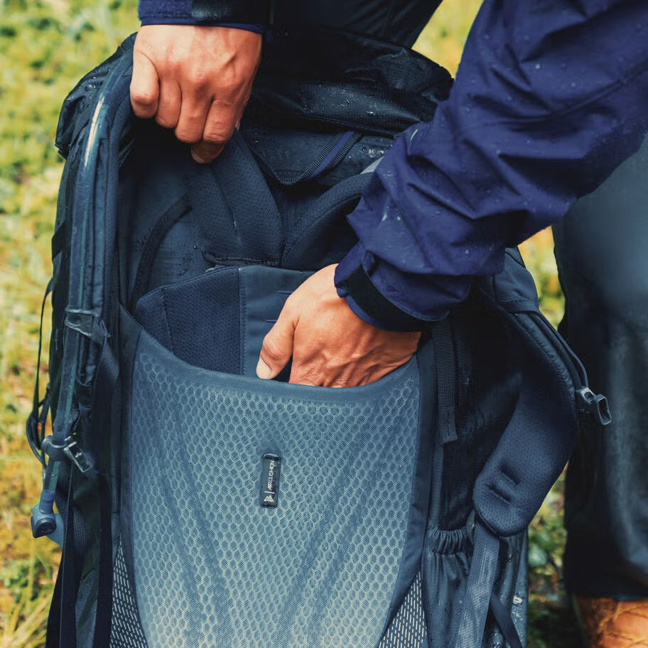 Baltoro 65 backpack front zippered access compartment