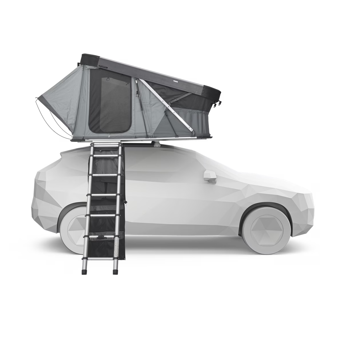 Thule Widesky rooftop tent fast setup with gas-assisted struts