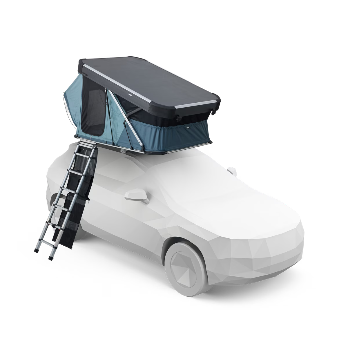 Thule Widesky rooftop tent interior with quilted mattress and LED lights