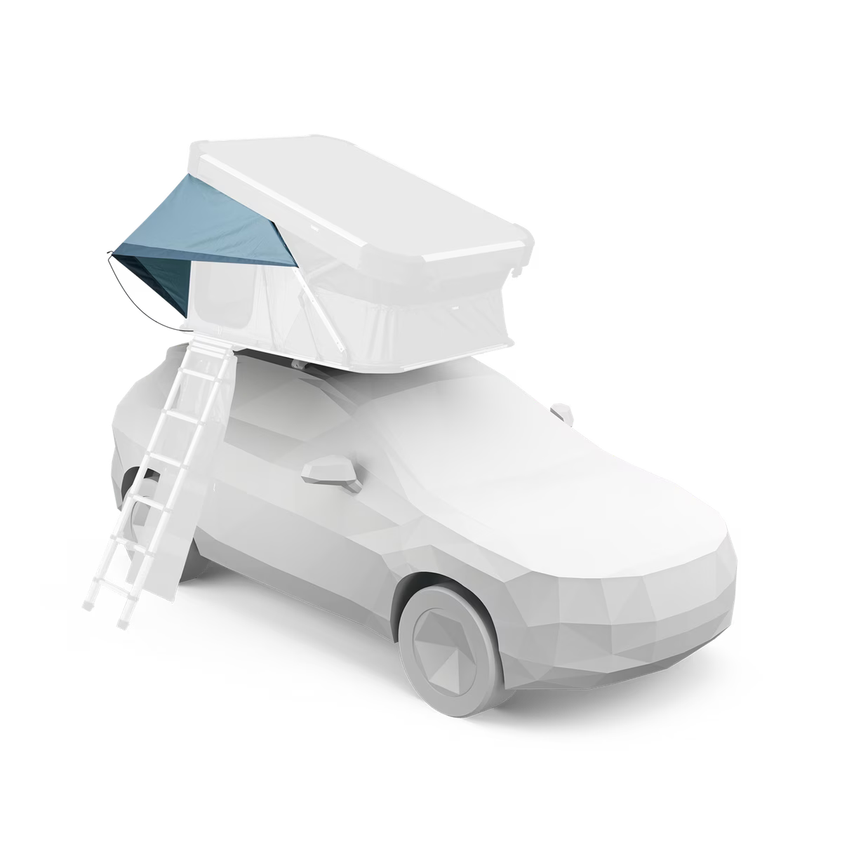 Thule Widesky side door rainfly attached to rooftop tent entrance