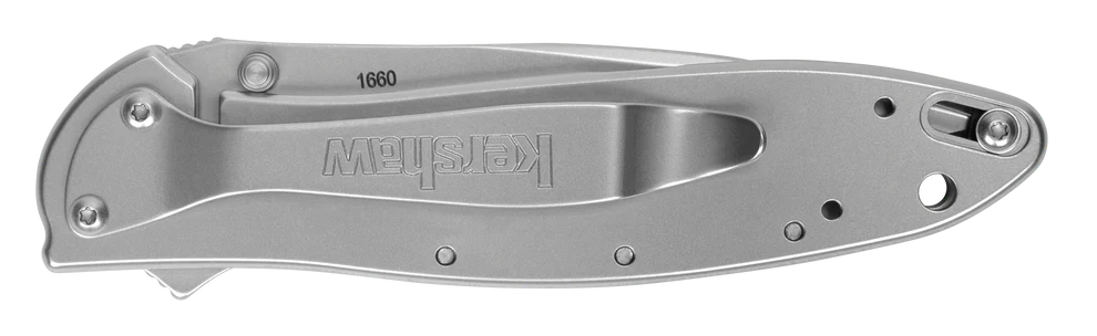 Kershaw Leek assisted opening knife with Sandvik 14C28N blade fully extended