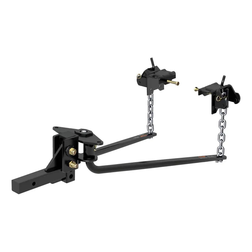 CURT round bar weight distribution hitch with integrated lubrication and forged steel spring bars