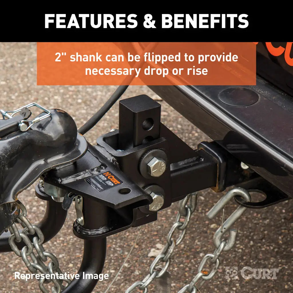CURT class 3, 4 and 5 compatible weight distribution hitch with 2-inch shank