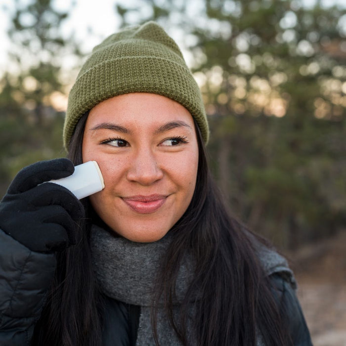 Mineral SPF 50 sunscreen stick for winter weather protection
