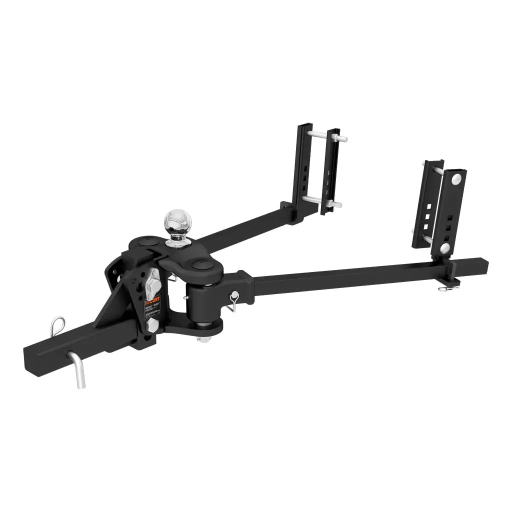 CURT TruTrack weight distribution hitch with integrated sway control for trailers up to 10,000 lbs GTW