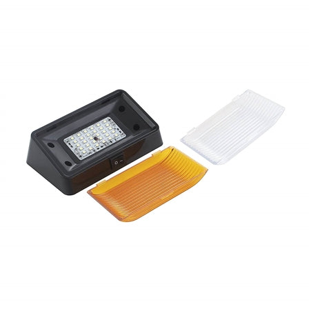 Mark 9090133 Rectangular RV LED Porch Light - Black - With Switch