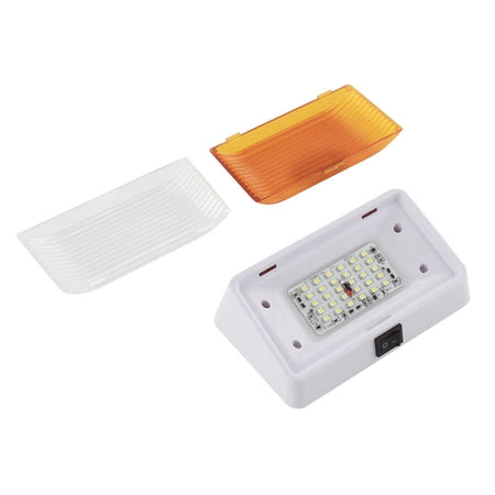 Mark 9090120 Rectangular RV LED Porch Light - White - With Switch