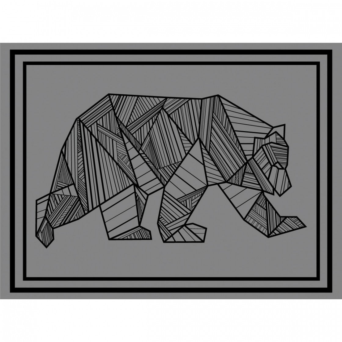 RV Mat 12'X9' with Bear in black/grey