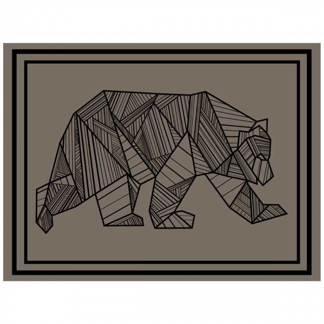 RV Mat 12'X9' with Bear in khaki/black