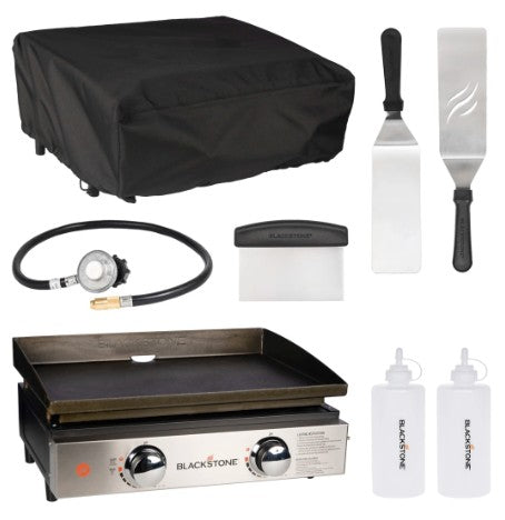 22 inch Blackstone tabletop griddle bundle with tools cover and propane adapter hose