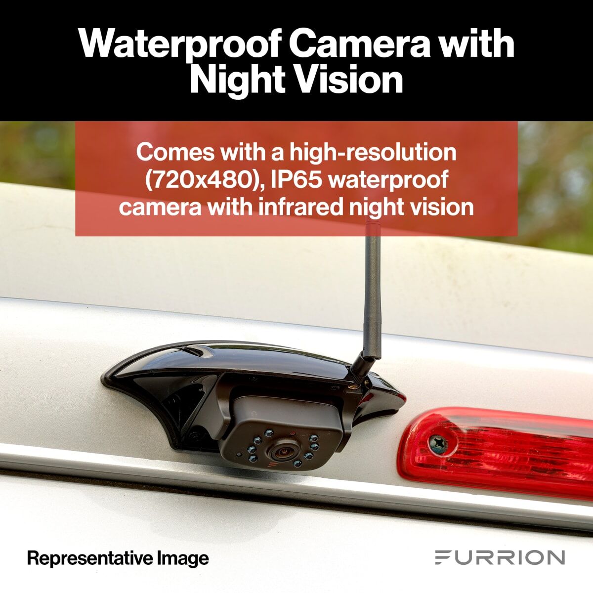 Furrion Vision S® RV Backup Camera System with 5" Monitor - Rear Sharkfin Camera #FOS05TASF