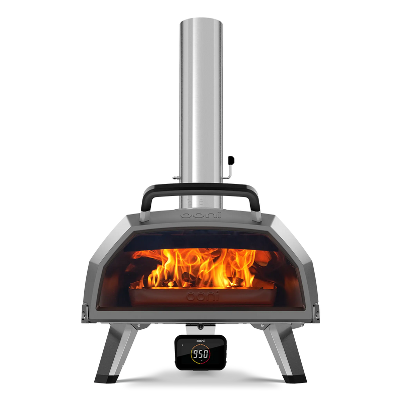 Outdoor pizza oven reaching 950°F for authentic wood-fired Neapolitan pizza in 60 seconds