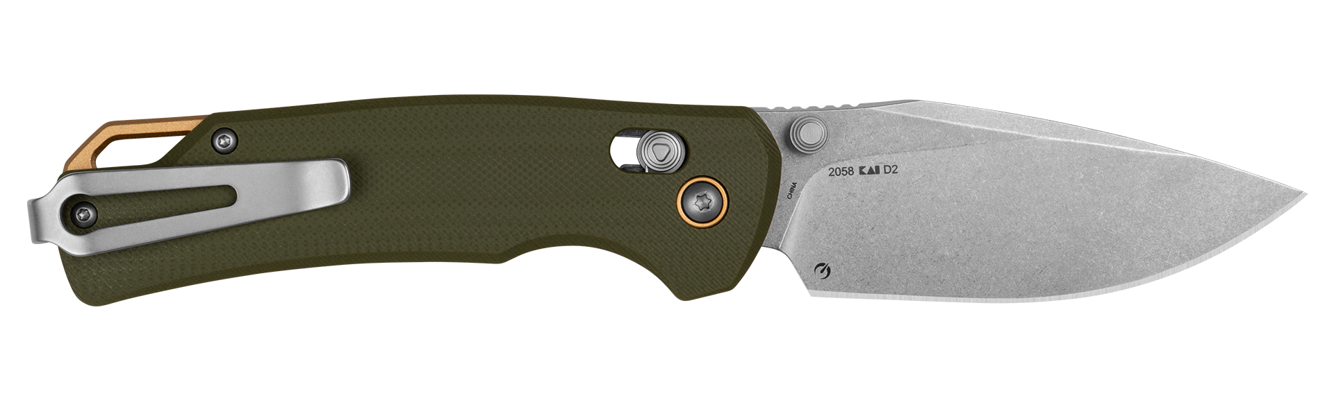 Manual opening pocketknife with KVT ball bearings and thumb studs
