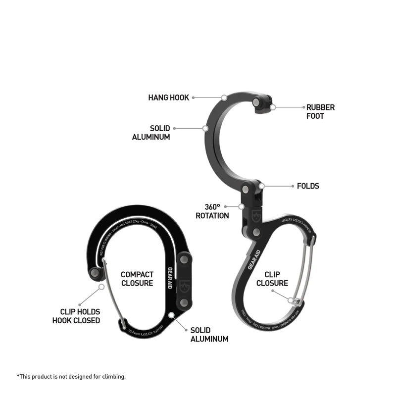 Heroclip Small hanging clip for backpacks, lanterns, and camping accessories