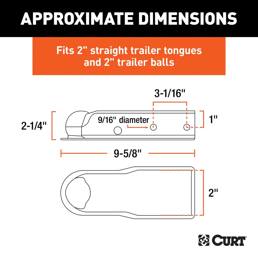 2-inch channel-mount trailer coupler for 2-inch ball