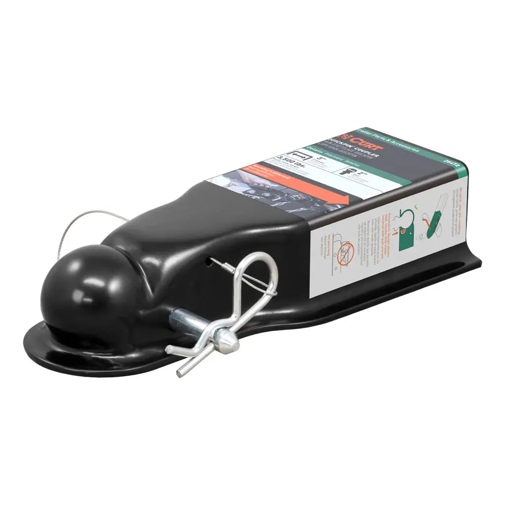 QuickPin trailer coupler with latch-free pin connection