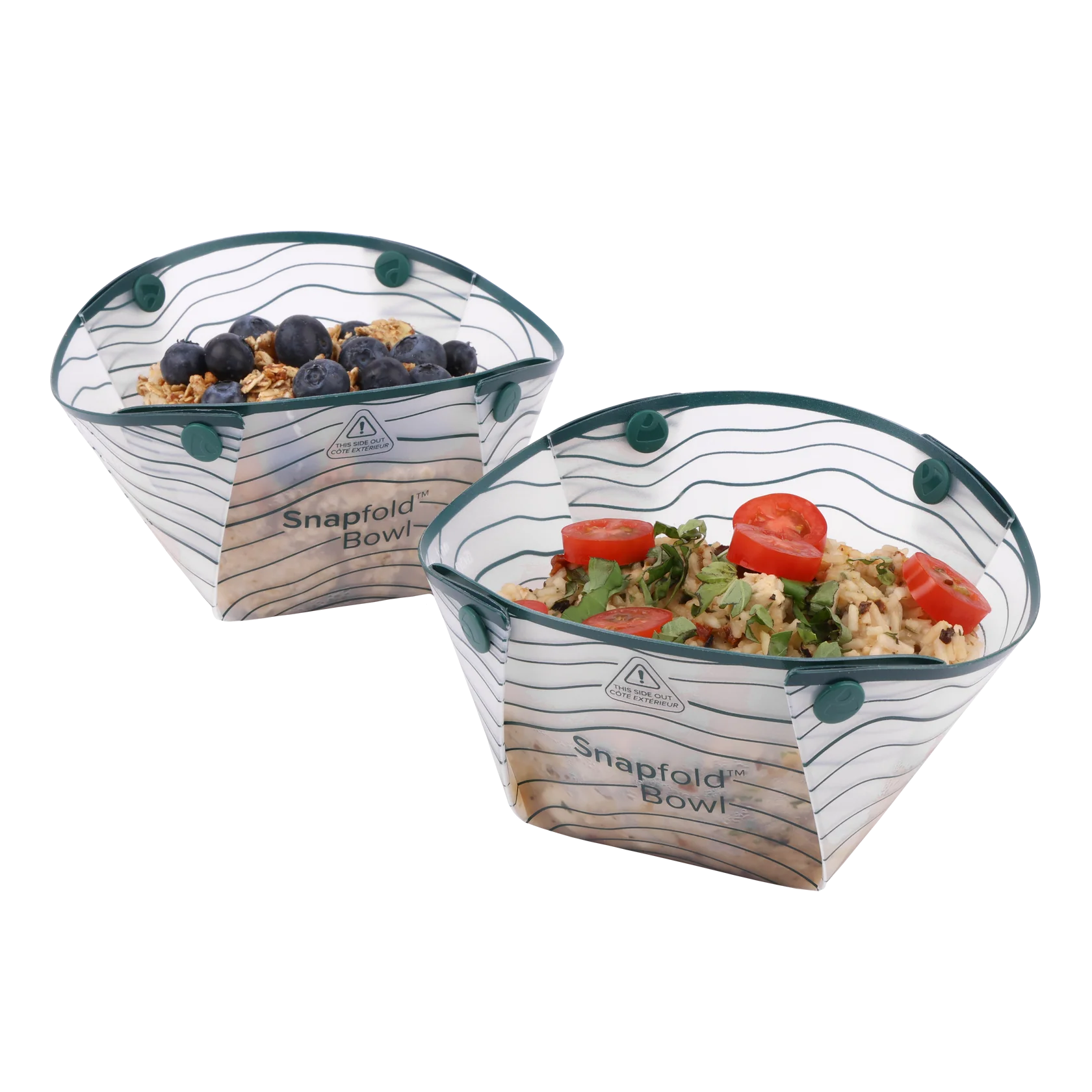 Snapfold collapsible camping bowls 2 pack lightweight foldable food containers