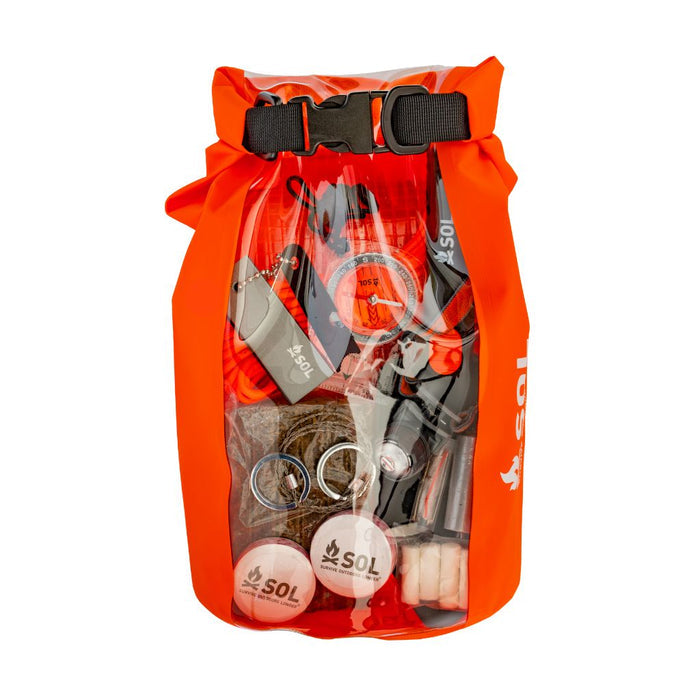 29-piece Camp Ready survival kit with 4L roll-top dry bag