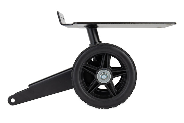 Camco Rhino Tote Tank Steerable Wheel Kit with tow bar and no-flat front wheels for 28 and 36-gallon portable waste holding tanks.