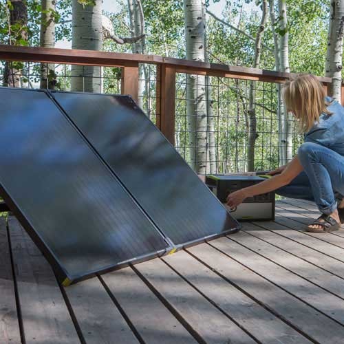 200W monocrystalline solar panel briefcase with 6ft cable for home backup and outdoor power