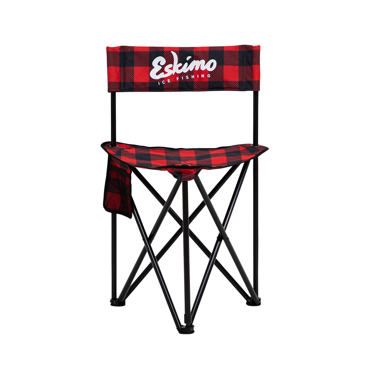 Eskimo King-Sized Folding Chair – overbuilt steel frame with buffalo plaid fabric for comfort and durability