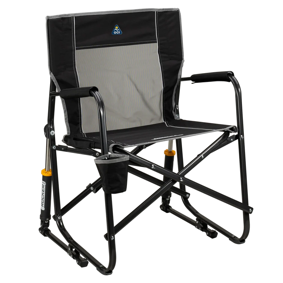 Freestyle Rocker™ chair folded flat, highlighting its compact and portable design.