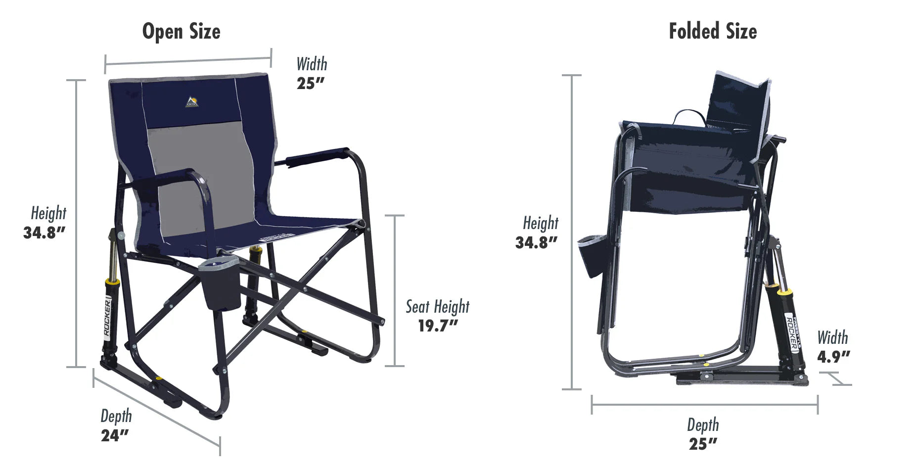 Freestyle Rocker™ placed by a campfire, ideal for outdoor adventures